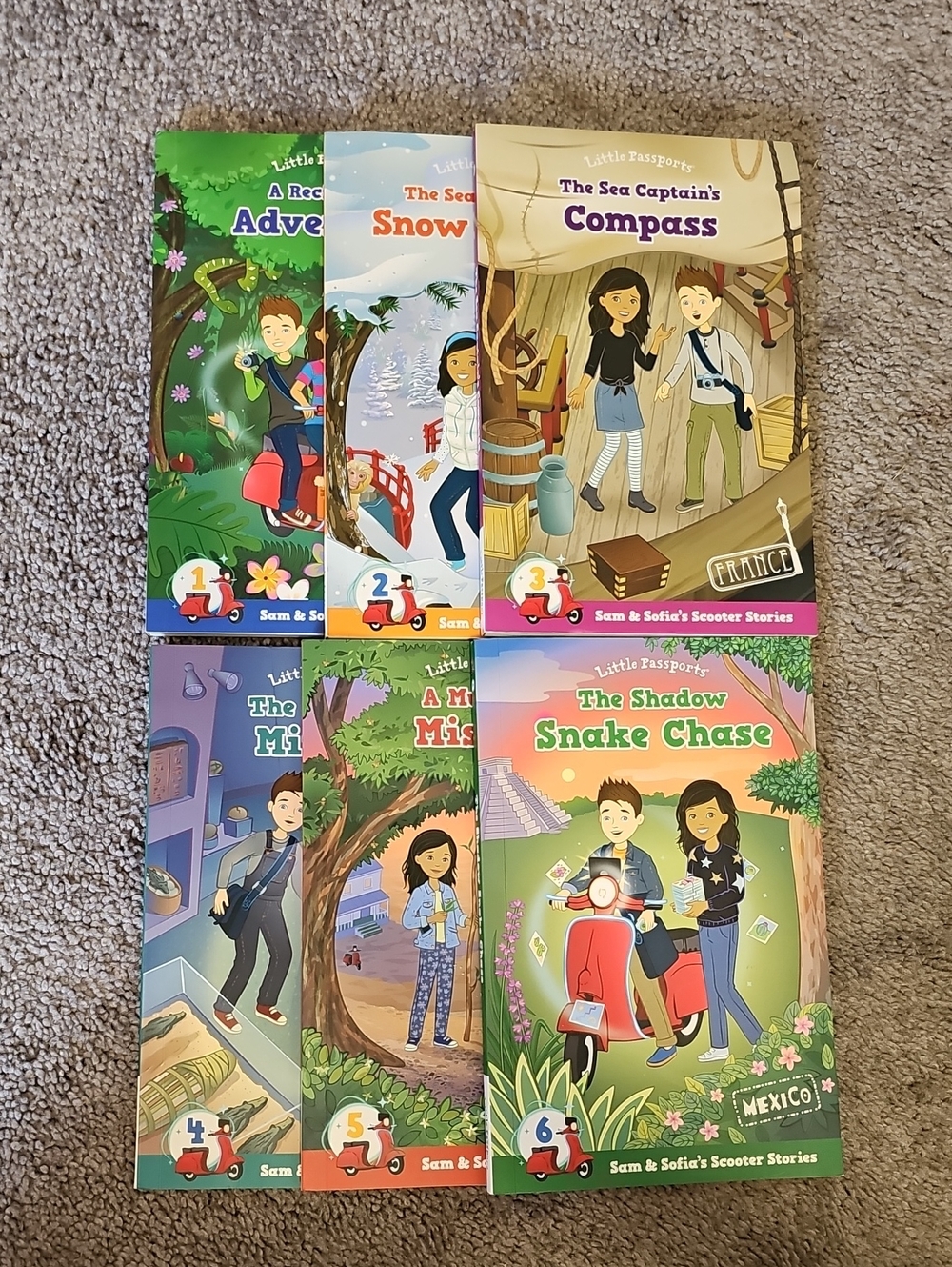 Little Passorts Sam & Sofia's Scooter Stories Set of 6 Paperback Chapter Books